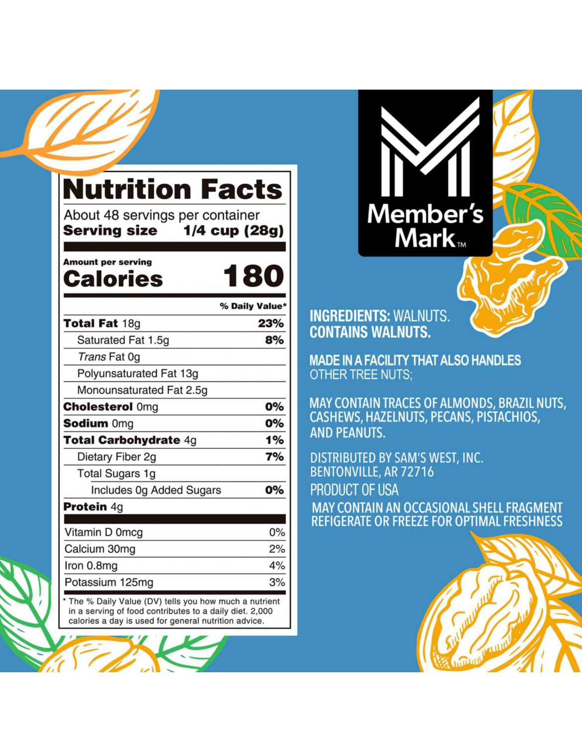 Member's Mark Natural Shelled Walnuts, 3 lbs.