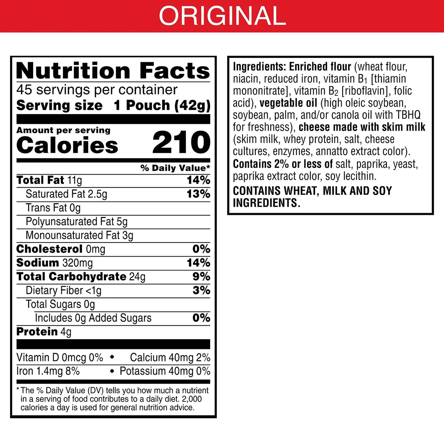 Cheez-It Original Baked Snack Crackers 1.5 oz., 45 pk.