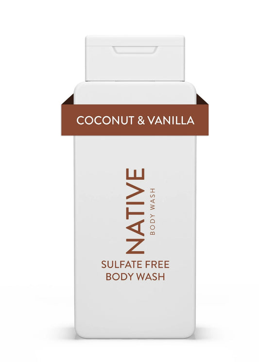 Native Body Wash, Sulfate Free, Coconut & Vanilla, for Women and Men, 18 oz