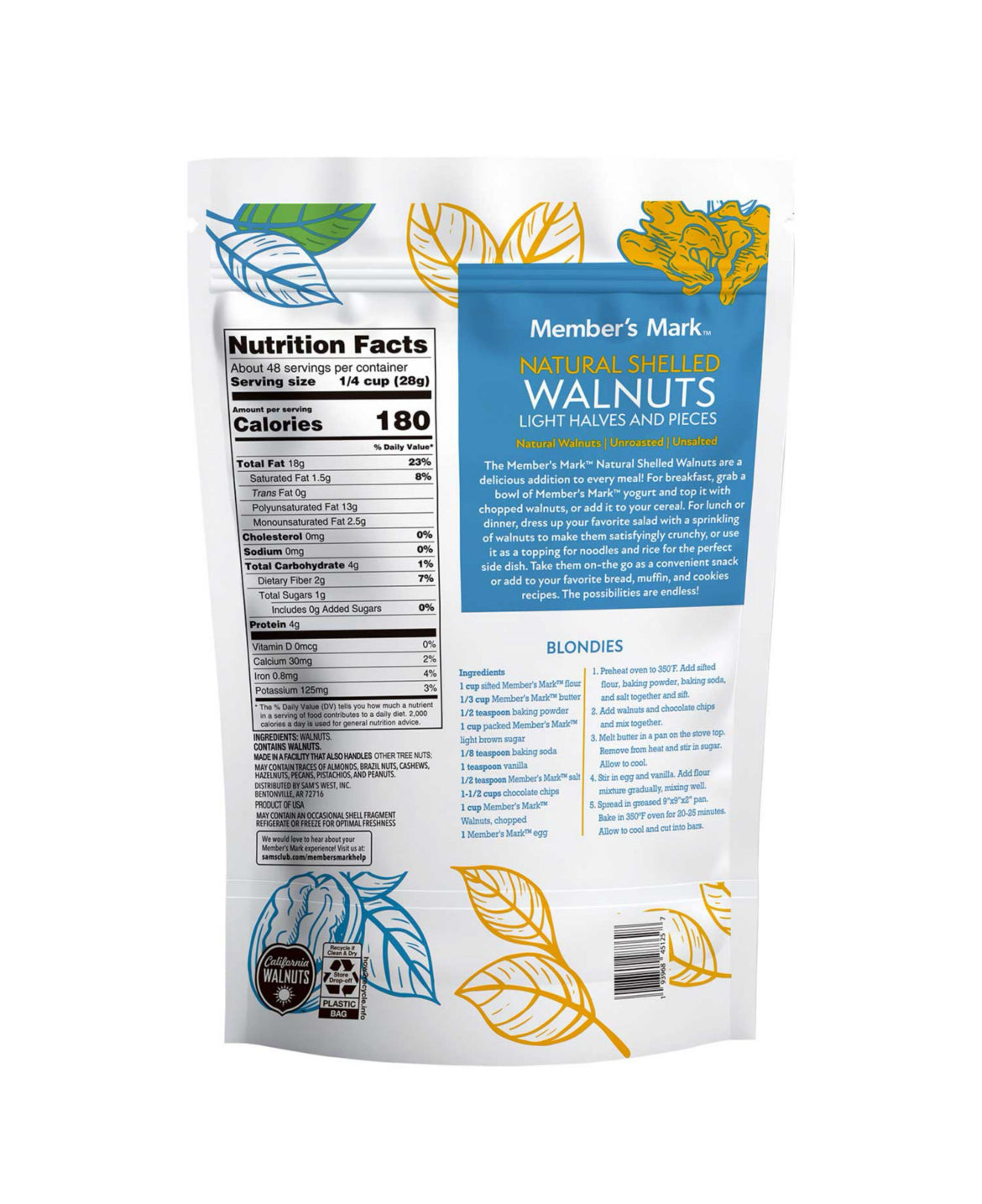 Member's Mark Natural Shelled Walnuts, 3 lbs.