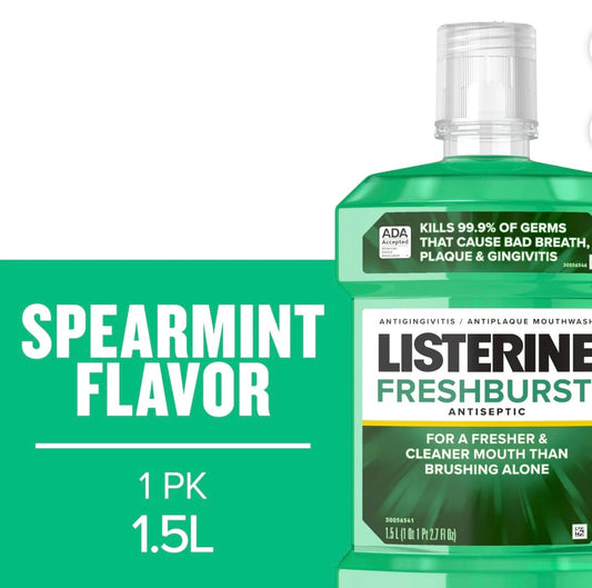 Listerine Freshburst Antiseptic Mouthwash Oral Care, Mint, 1.5 L
