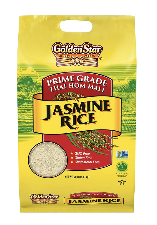 Golden Star Thai Hom Mali Jasmine Rice, 20 lbs