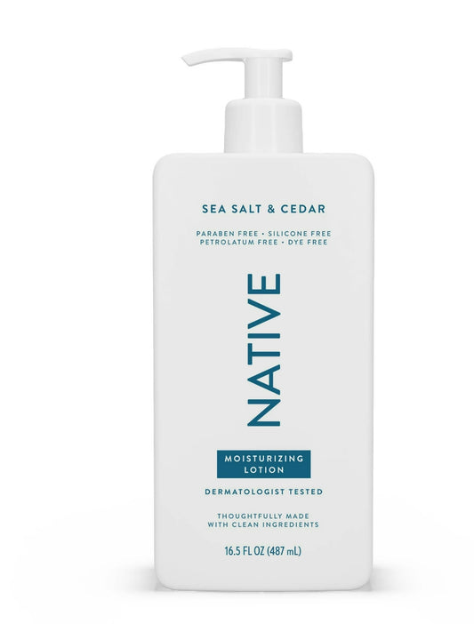 Native Moisturizing Hand & Body Lotion, Sea Salt & Cedar, Paraben Free, for Women and Men, 16.5 fl oz