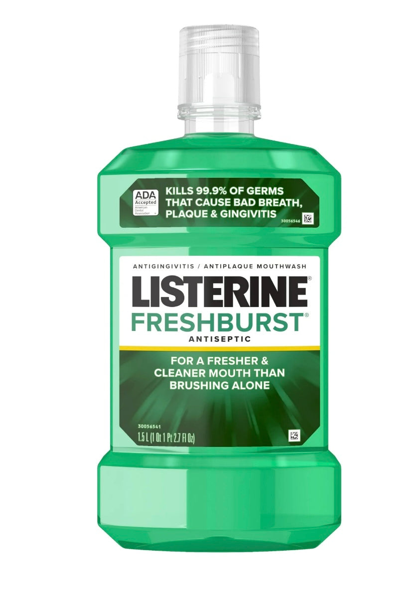 Listerine Freshburst Antiseptic Mouthwash Oral Care, Mint, 1.5 L