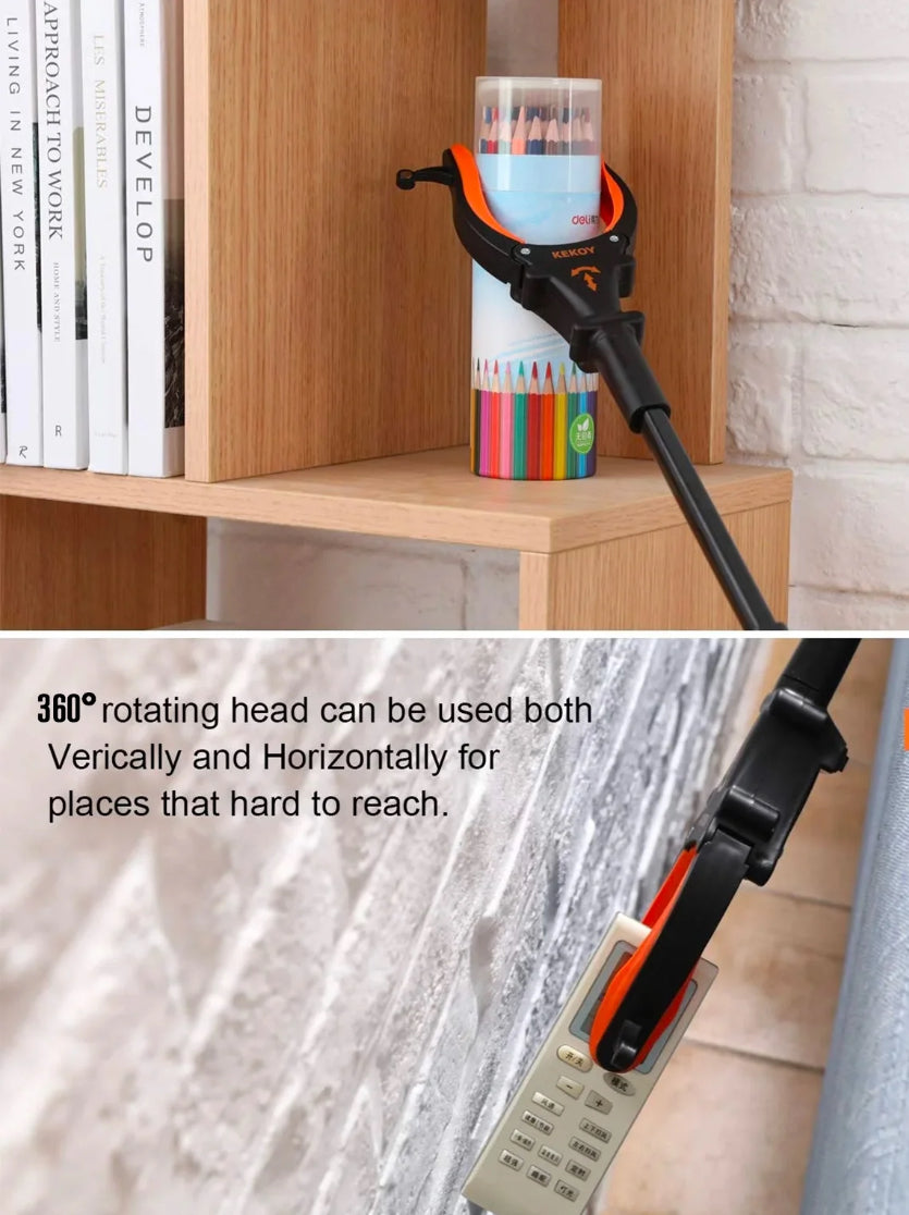 32" Reacher Grabber Tool with Light, KEKOY Trash Claw Grabber Reaching Assist Pick up Tool Orange