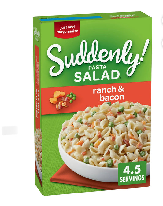 Suddenly Salad Ranch & Bacon Pasta Salad Mix with Vegetable Blend & Seasoning, 7.5 oz Box
