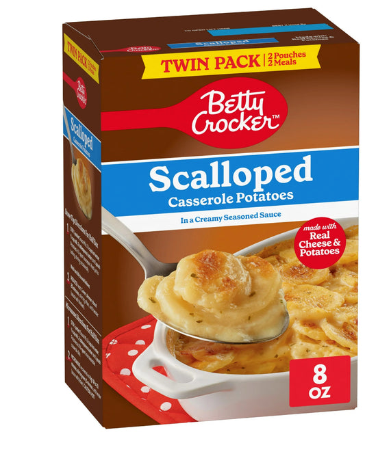 Betty Crocker Scalloped Casserole Potatoes, Made with Real Cheese, Twin Pack, 8 oz Box
